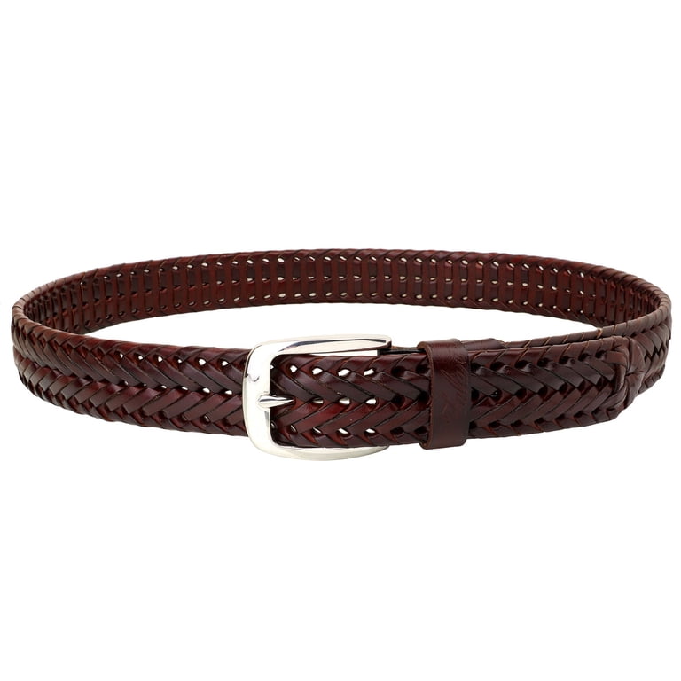 chinese dress ladies SUOSDEY Braided Genuine Leather Tan Belt for Men, 1.2