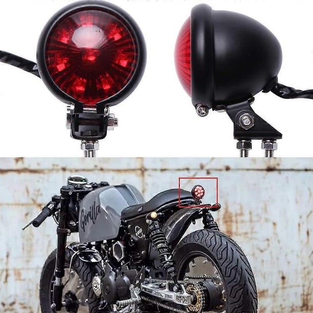 12V Motorcycle Tail Lights Brake Light Red LED Rear Brake Lamp for Street Bike Chopper Bobber Cafe Racer Cruiser.