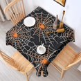 thumbnail image 2 of Halloween Spider Webs with Orange Spiders Square Tablecloth,Waterproof Square Table Cover,Wipeable Spillproof Washable Table Cover for Home Kitchen Party Decor 60"x60"(152x152cm), 2 of 6