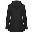 thumbnail image 5 of DHFJKG Women Thickened Jacket Raincoat Windproof Solid Color Zipper Outdoor Plus Size Hooded Warm Lined Mid-Long Leisure Coats, 5 of 5