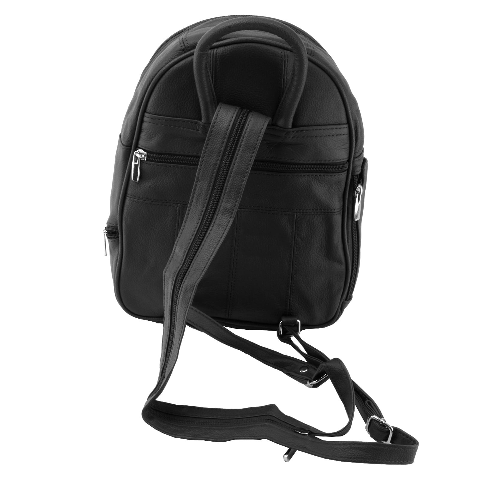 Genuine Leather Small Backpack Casual Daypack Convertible Sling Crossbody Bag