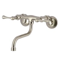 Kingston Brass KS315SN Kingston Wall Mount Bathroom Faucet, Brushed Nickel
