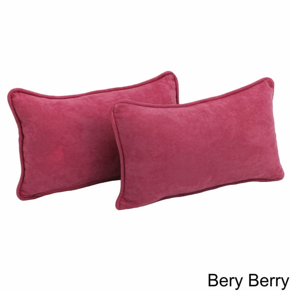Porch & Den Blaze River Microsuede Lumbar Throw Pillows (Set of 2) Bery Berry