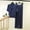 Blue, variant on Zivyakyro 2PC Modal Women Lounge Set Cotton Summer Women Pajamas V Neck Short Sleeve Tops Plain Loose and Wide Leg Long Drawstring Pants Loungewear