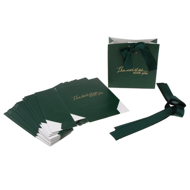 12 Piezas Bolsas de con Cinta Maravillosa Dulces Adornos para Atractiva Elegante Verde Soledad bolsas de dulces con cinta
