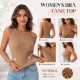 thumbnail image 4 of Tank Top with Built in Bra for Women, Ribbed Sleeveless Cami, Stretchy Fitted Basic Tank Top for Everyday Wear, 4 of 8