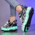 thumbnail image 6 of Yiomxhi Kids Roller Shoes, Boys Girs Sneakers with LED Light Wheels, Become Sport Sneaker for Christmas Birthday Children Gift, Adjustable Roller Skates Suitable for Outdoor School, 6 of 7