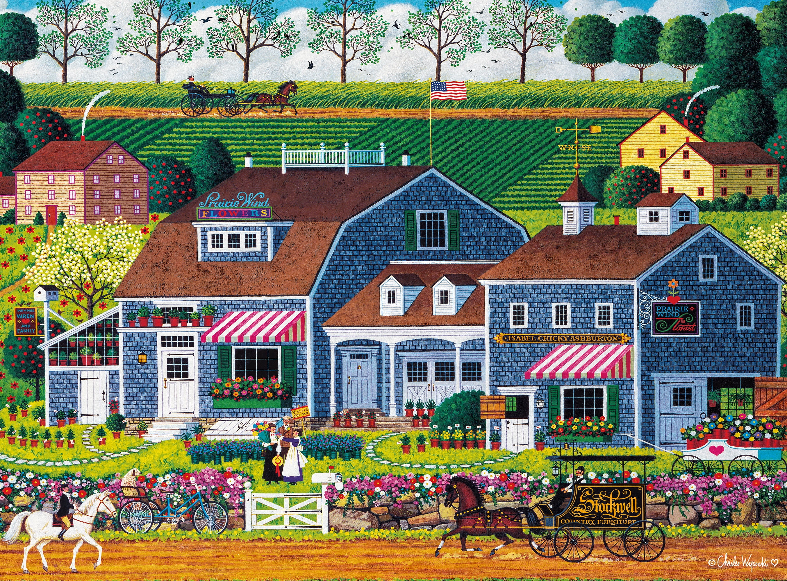 Buffalo Games 1000-Piece Silver Select Wysocki Prairie Wind Flowers Interlocking Jigsaw Puzzle