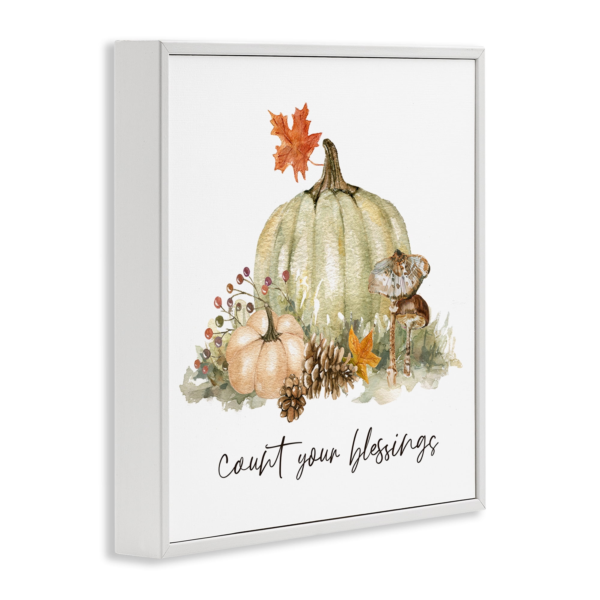 Stupell Industries Count Your Blessings Botanical & Floral Painting White Framed Art Prints Wall Art, 24 x 24