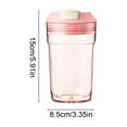 thumbnail image 3 of Gallickan 16oz Dual Drink Plastic Tumbler with Drawstring, One Lid for Sipping and Straw, BPA-Free Clear Portable Coffee Cup, Pink, 1pc, 3 of 6