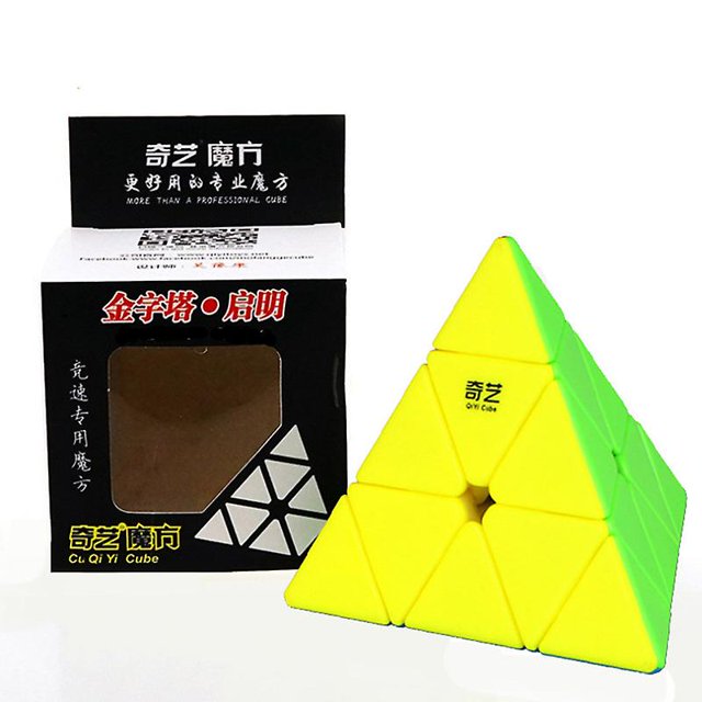 Qiyi Qiming Jelly Pyramid Speed Cube Stickerless Pyraminx 3x3 Magic Cube Puzzle Juguetes para niños Adulto Estudiante kaili Sencillez