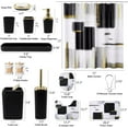 thumbnail image 5 of Black Bathroom Accessories Set with Shower Curtain, Rugs, Trash Can, Soap Dispenser and Dish, 5 of 7