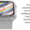 thumbnail image 4 of Compatible with Apple Watch Case with Screen Protector for Apple Watch Series 6/5/4/3/2/1, Bling Case Diamond Tempered Glass Protective Cover (Clear, 38mm), 4 of 8