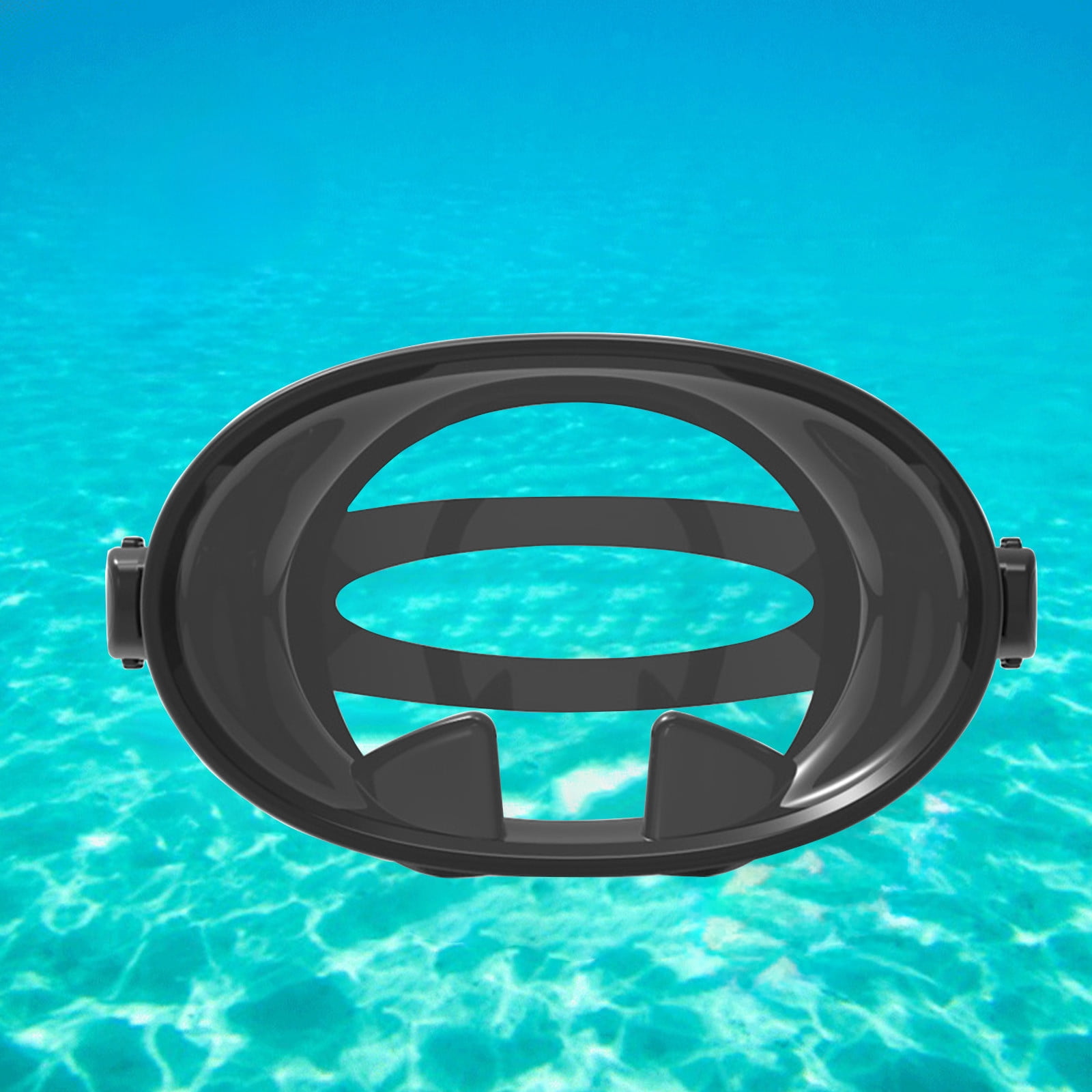 Qaailabf Adult Silicone Diving Mask | Large Frame Tempered Glass Face Mirror - 180° Wide View | Anti-Fog | Adjustable Strap for Swimming Fishing Snorkeling | 7.16x4.78in Black | 1 Pack