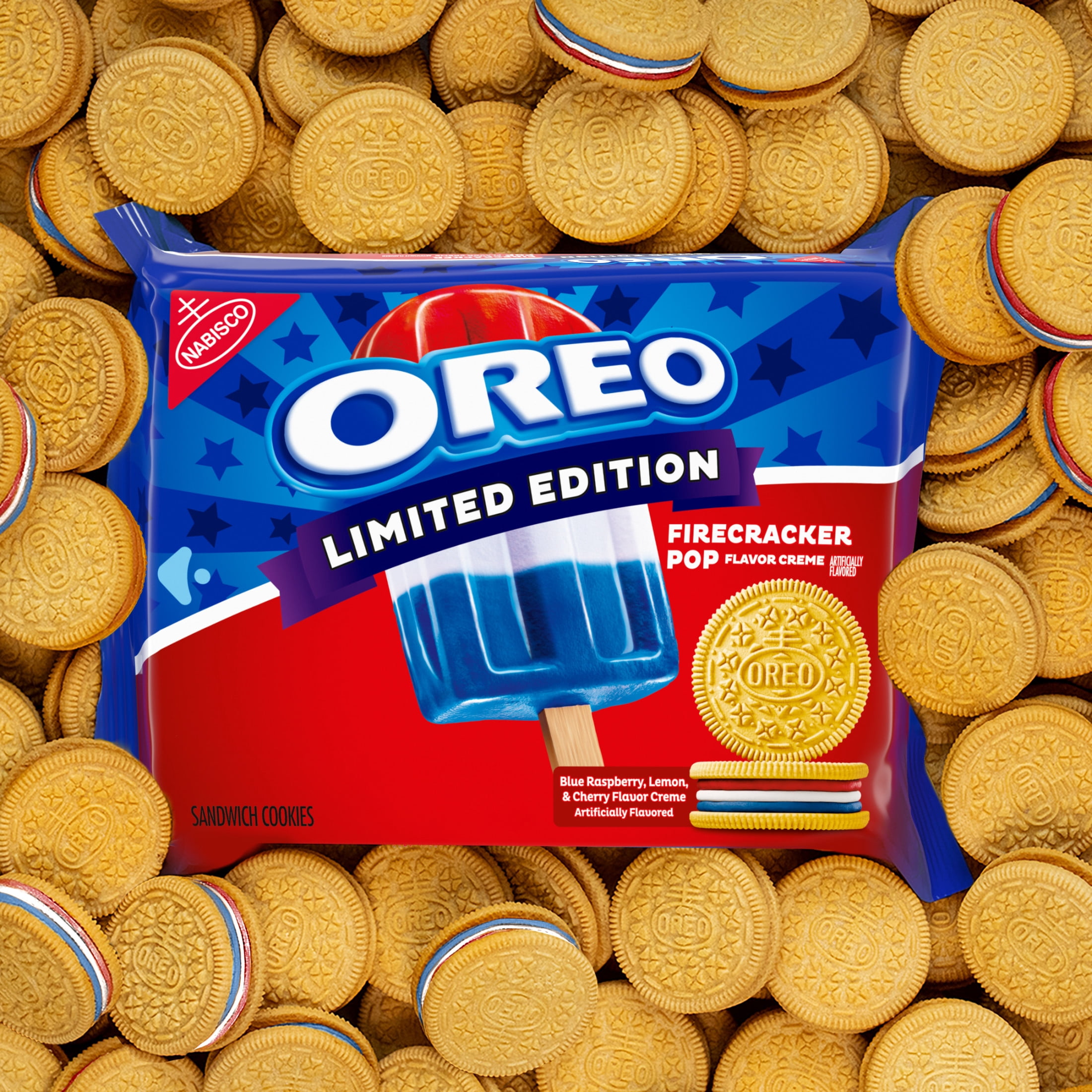 OREO Firecracker Pop Sandwich Cookies, Limited Edition, 11.46 oz