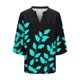 thumbnail image 4 of Xuyuer Women's 3/4 Length Sleeve Tops V Neck Casual Vacation Loose Fit S-5XL Ruffle Cuffs Shirts Dressy Flowy Tunic Tops Hawaiian Shirts Summer Floral Printed Shirt Casual Soft Tunic Tops, 4 of 5