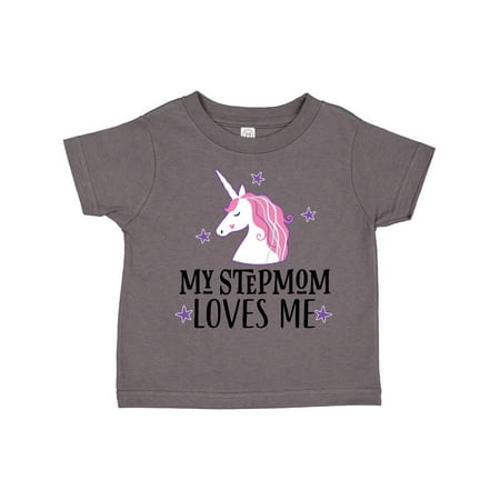

Inktastic My Stepmom Loves Me Unicorn Gift Toddler Toddler Girl T-Shirt