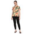 thumbnail image 5 of Hawaiian Shirts 46W Womens Flower Leaf Beach Aloha Top Blouse Peach XS, 5 of 6