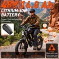 thumbnail image 4 of YUCHETX Electric Bike for Adults,750W Motor ,Top Speed 28MPH, Max 55miles,20"×4.0" Fat Tires,48V 16.8Ah Battery,UL 2849,Fit for 18+, 4 of 10