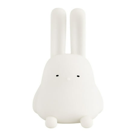 

Hesroicy Cartoon Bunny Lamp Adorable Appearance Soft Lighting Flicker Free Dimmable Rechargeable Silicone LED Night Lamp Bunny Light with Foldable Ears Bedroom Supplies