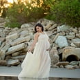 thumbnail image 2 of Gyujnb Square Neck Sleeveless Soft Tulle Maternity Maxi Gown Empire Waist Flowy Sweep Train Solid Dress for Maternity Photoshoot Formal Outfit,L, 2 of 6
