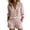 Pink, variant on Polka Dot Two Piece Set for Women, Long Sleeve Button Down Shirt & Elastic Waist Shorts - Casual Summer Vacation Outfit with Pockets Navy L