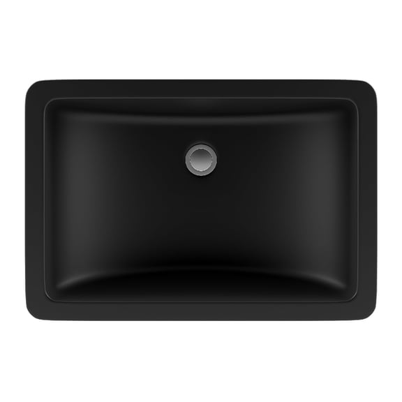 21" Rectangle Quartz Vanity Bathroom Sink, Galaxy Black Drop-In Sink, Undermount Bathroom Sink, Granite Vanity Basin by Lexicon Platinum LP-214-K