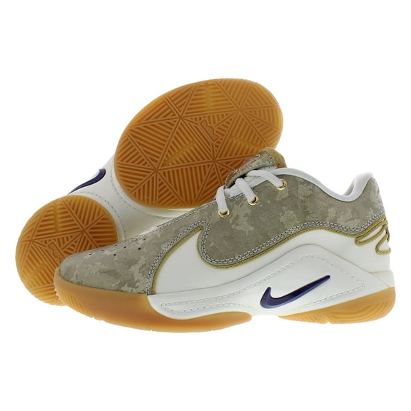 Nike Lebron XXII KC GS Boys Shoes Size 6.5, Color: Pale Ivory/Ink/Metallic Gold