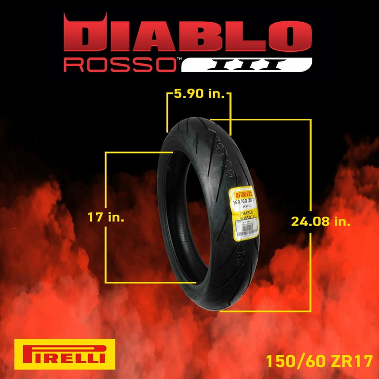 パーツ Pirelli Diablo Rosso III 150/60 R17 Pirelli Diablo Rosso III 150/60ZR17 66H Rear Motorcycle Tire