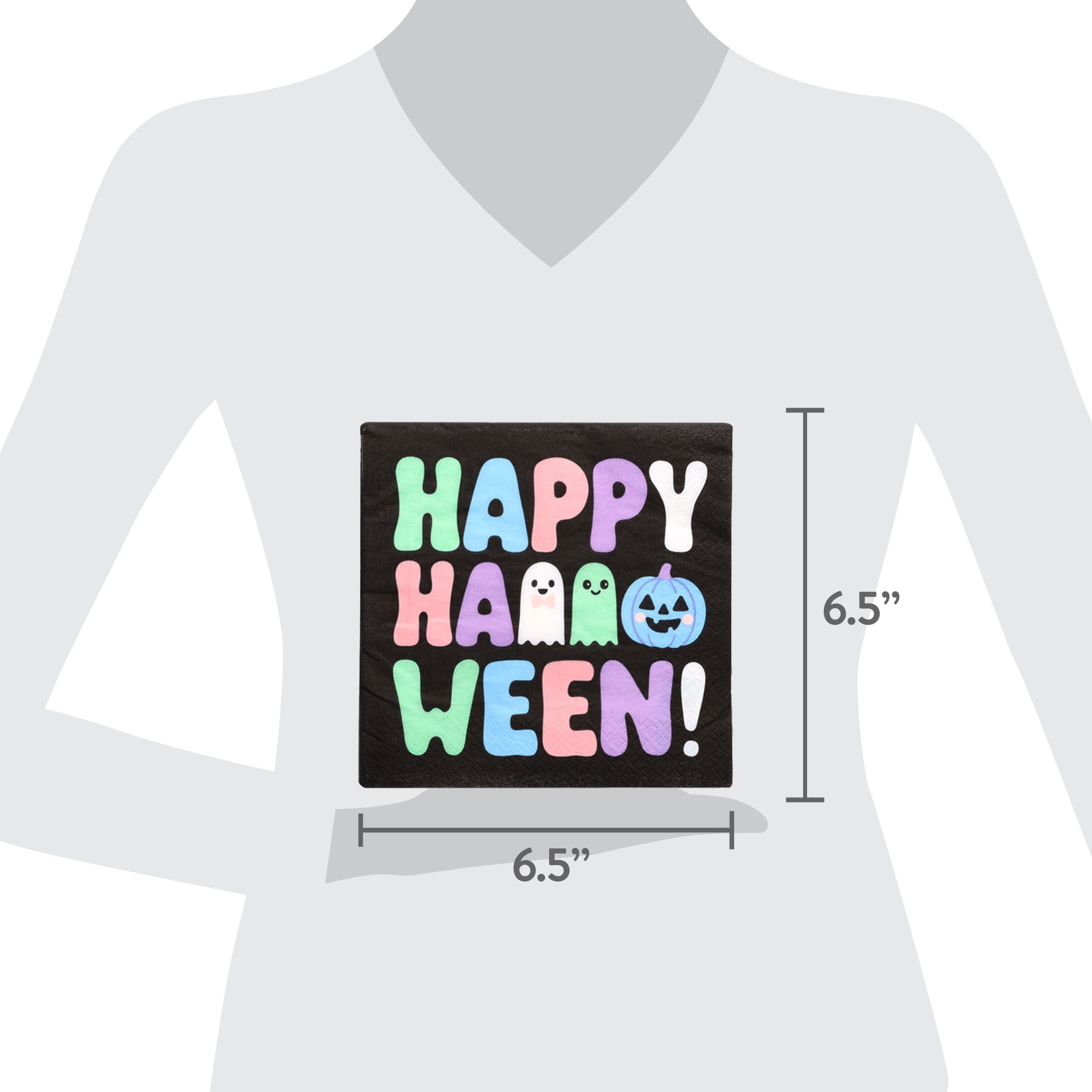 Jack-o'-Lantern Disposable Paper Napkins, Multicolor, 6.5" x 6.5", 16 Count, Halloween by Way To Celebrate