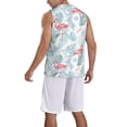 thumbnail image 2 of Naloa Tropical Flamingo Basketball Jersey Reversible Men's Mesh Athletic Sports Shirts Training Practice S-4XLMedium, 2 of 6