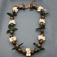 thumbnail image 4 of Kukui Nuts Lei Necklace, 32 Inch Resin Shells Artificial Leaves Adjustable Length Hawaiian Kukui Nut Leis Fashionable Look Luck Symbolization Hawaiian Necklace for Graduation Gift, 4 of 7