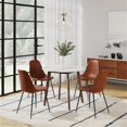 thumbnail image 6 of Pemberly Row Modern Vegan Leather Side Chairs (Set of 2) in Brown, 6 of 7