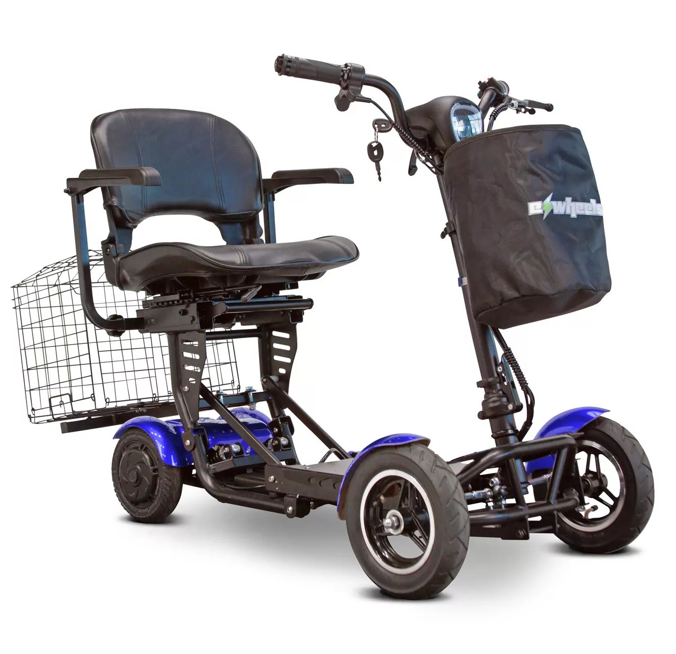 Ewheels EW22 Lightweight Folding Travel Mobility Scooter, Blue