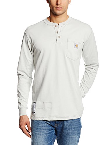 Long Sleeve Henley,Light Gray,Medium 