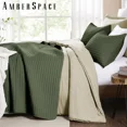 thumbnail image 6 of Amberspace Lightweight 3-Piece Bed in a Bag Quilt Set with Pillow Shams,Olive Green,Queen, 6 of 9