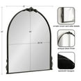 thumbnail image 2 of Kate and Laurel Myrcelle Traditional Arched Mirror, 30 x 32, Black, Decorative Large Arch Mirror with Ornate Garland Detailing along the Crown and Edges of the Frame, 2 of 7