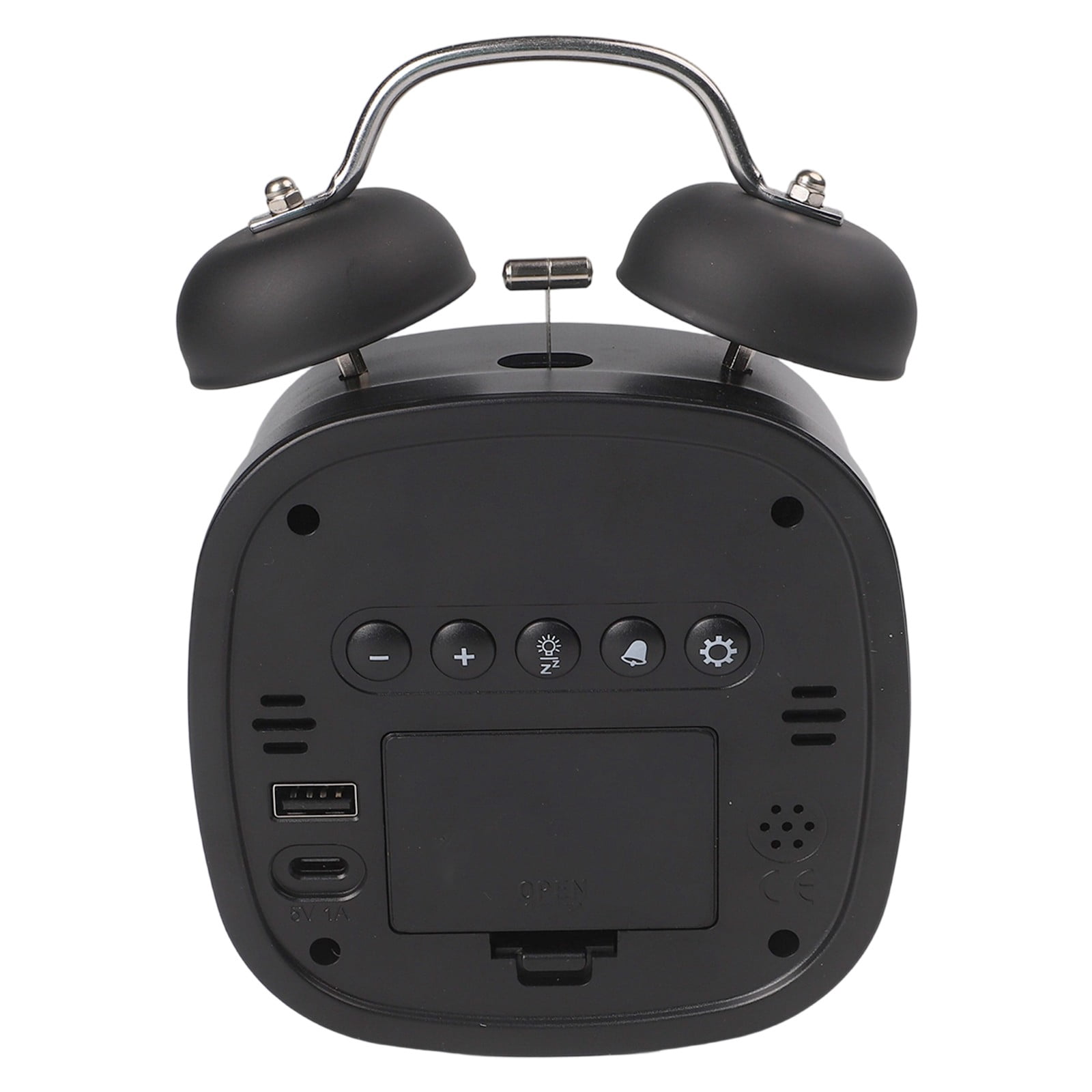 Digital Alarm Clock With Classic Twin Bell Design Led Display And Flexible Power Options For Home And Workplace