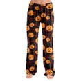 thumbnail image 2 of Satingcolo Halloween Pajama Pants Women Cute Funny Pumpkin Print Pajamas Casual Elastic Waist Palazzo Pants Fall Sleepwear, 2 of 5