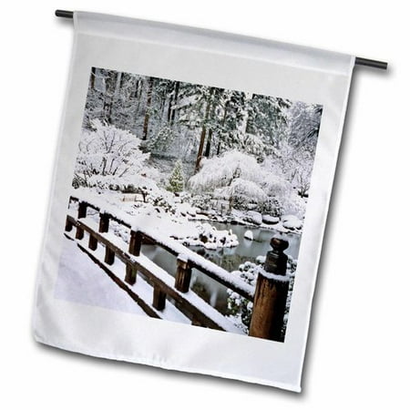 Outdoor Furniture Stores Portland Oregon 3dRose Oregon, Portland. Winter, Japanese Garden - US38 BJA0210 - Jaynes Gallery, Garden Flag, 18 by 27-Inch ()