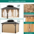 thumbnail image 2 of Hardtop Gazebo 10x10 ft with Double Galvanized Steel Roof, Aluminum Frame Outdoor Pavilion with Privacy Curtains & Netting, Weather-Resistant Backyard Gazebo for Patio, Garden, 2 of 7