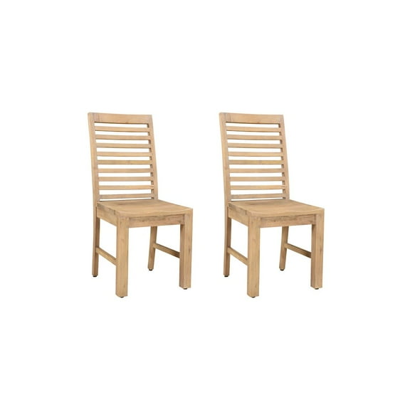 Taran Designs Maria Solid Wood Dining Chairs in Brown (Set of 2)