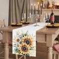 thumbnail image 2 of Sunflower 70 Inch Table Runner, Watercolor Summer Botanical Daisy Farmhouse Dresser Scarf Cotton & Linen Tablerunner for Dining/Kitchen Island/Holiday Party Décor 13" x 70", 2 of 9