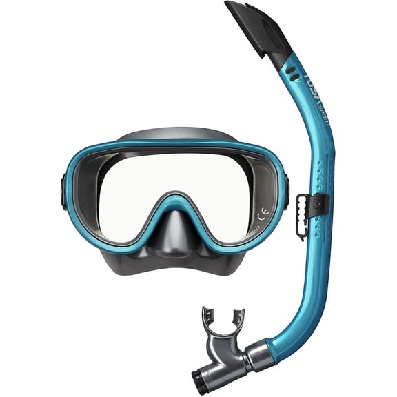 TUSA Adult Mask and Snorkel Combo, Color: Metal/Ocean Green (UC-0110-GMOG)