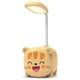 thumbnail image 1 of Lámpara de mesa con portalápices para estudiantes Lámpara de mesa con protección ocular de dibujos animados con manguera plegable Carga USB Luz LED nocturna Gato amarillo, 1 of 1