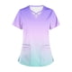 thumbnail image 3 of Tops Cortos para Mujeres V-Cuello Moda Casual con Diseño de Color de Gradiente de Bolsillo, Tela de Estante de Imitación Suave para Uso Diario Y Casero, 3 of 5
