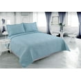 thumbnail image 1 of Marina Decoration Solid Embossed Pinsonic Coverlet Bedspread Bedding Ultra Soft Summer Quilt Set with Shams, Aqua Color, 1 of 5