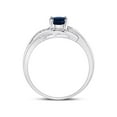 thumbnail image 3 of Sterling Silver Womens Round Synthetic Blue Sapphire Solitaire Diamond Ring 5/8 Cttw, 3 of 4