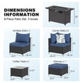 thumbnail image 6 of 6 PCS Patio Furniture Sets w/ 42" Fire Pit Table Outdoor Conversation Sectional Sofa w/ 50000 BTU Propane Fire Pit Weaving Wicker Rattan Patio Conversation Set With Ottoman, Cushion And Coffee Table, 6 of 8