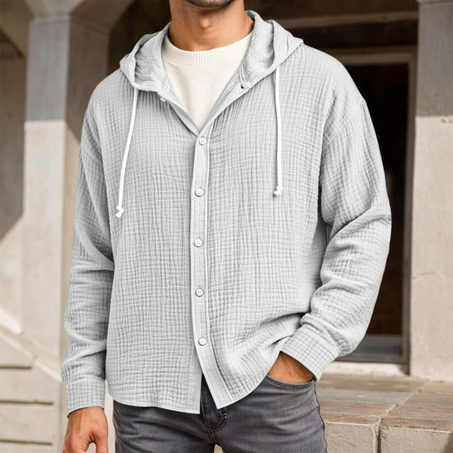 Catégorie de Produit Chandails à Capuche et Chandails pour Hommes / Veste-Chemise à Capuche à Fermeture Éclair Complète pour un Usage Quotidien Décontracté, Légère, à Manches Longues, à Enfiler pour le Printemps et l'Automne